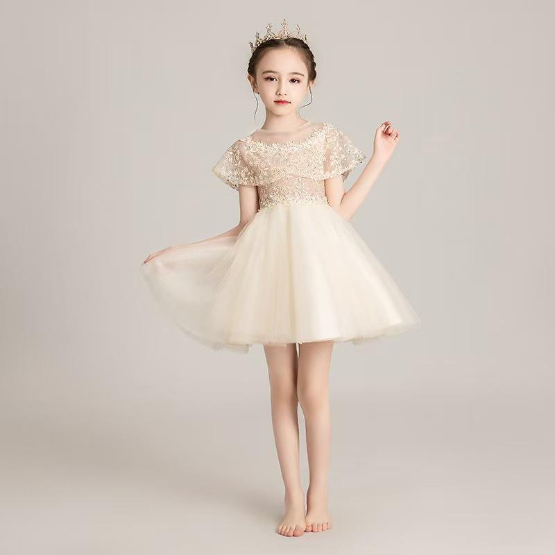 新品 女の子 チュール 短い丈 プリンセスドレス 誕生日 ピアノ 演出服 5色