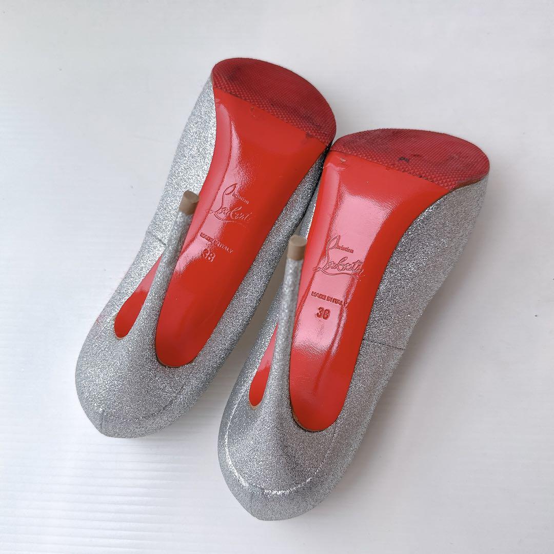 ルブタン　厚底　オープントゥ　ハイヒール　パンプス　サンダル　美品　38