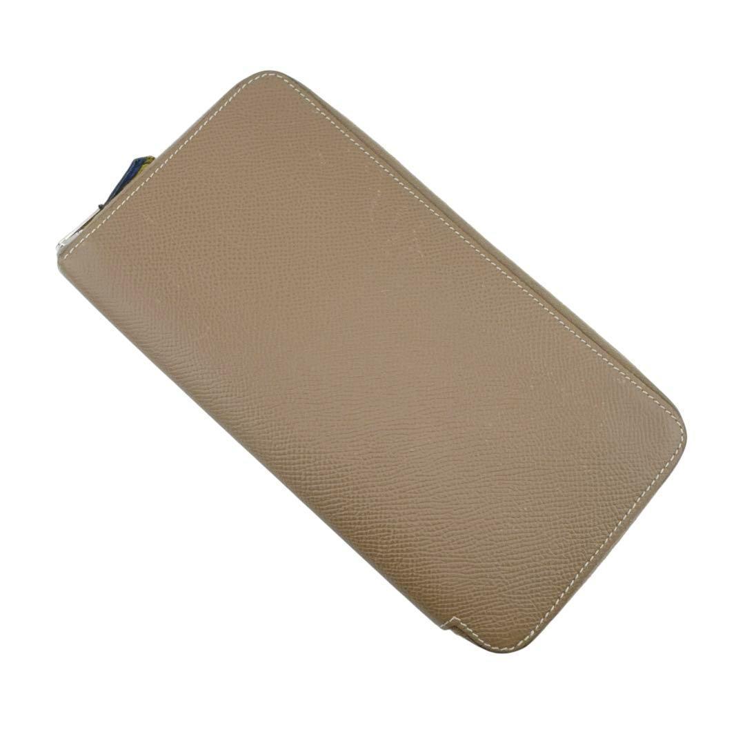 美品◆エルメス アザップロング シルクイン 長財布 エトゥープ レディース