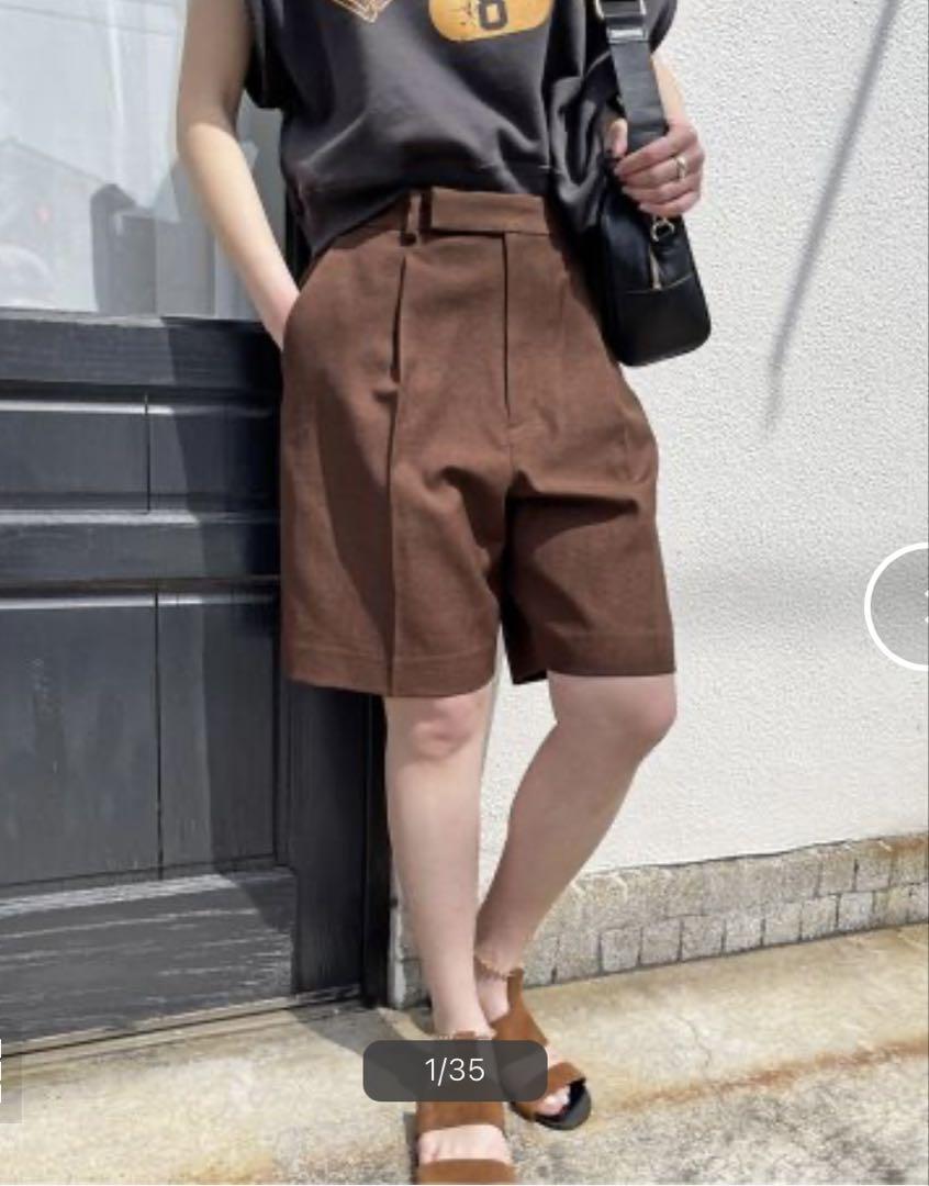 spick&span リネンライクショートパンツ
