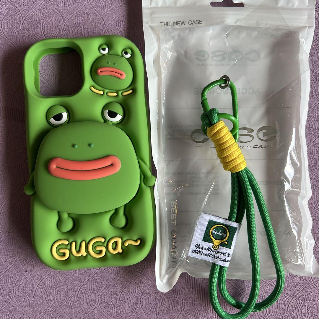 カエルデザイン iPhoneケース ストラップ付き