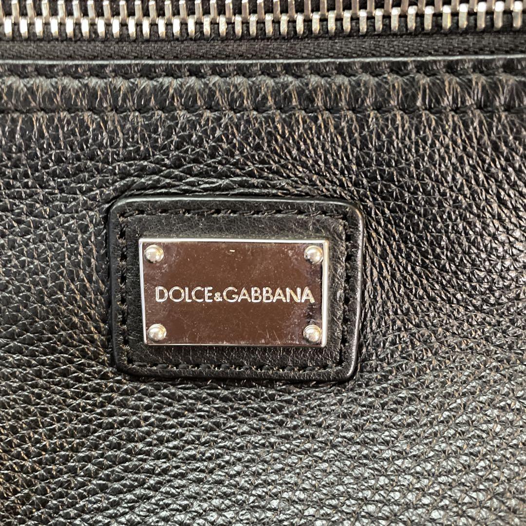 DOLCE&GABBANA ブラックレザーショルダーバッグ
