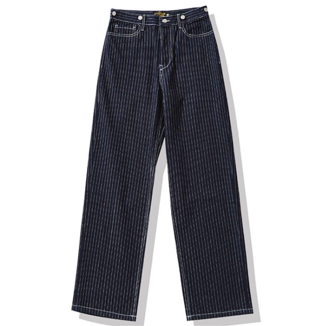 【typeＢ-Ｌ】 ウォバッシュ　パンツ　デニム　ヒッコリー　ストライプ typeB-M】 ストライプ デニム パンツ ウォバッシュ ヒッコリー