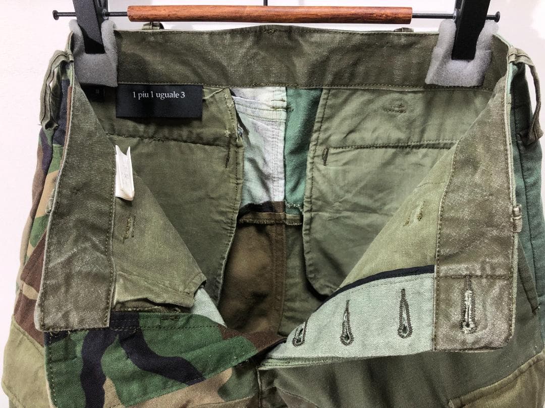 1piu1uguale3 ヴィンテージ リメイク 迷彩カーゴハーフパンツ 3 1piu1uguale3 ヴィンテージ リメイク 迷彩カーゴハーフパンツ 3