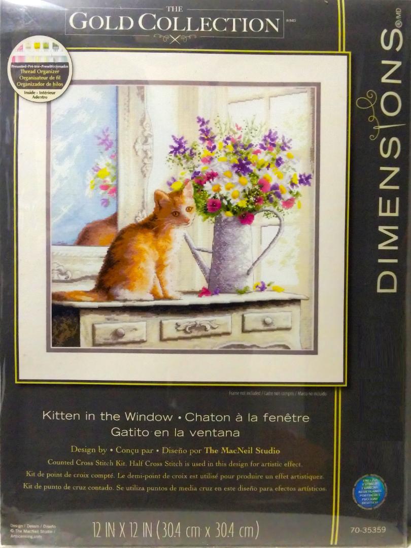 クロスステッチ【DIMENSIONS】Kitten in the Window