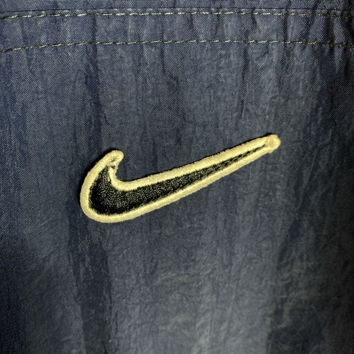 古着 90s ナイキ NIKE ナイロンプルオーバー 刺繍ロゴ リブ襟 | www