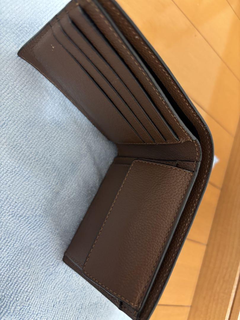 【コーチ財布】ブラウン レザー 二つ折り財布