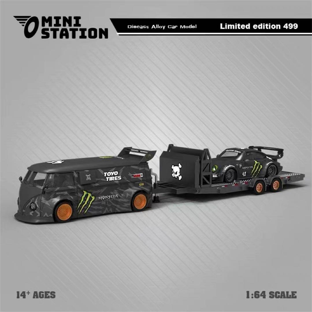 1/64 mini station T1 rwb 964 モンスター　セット