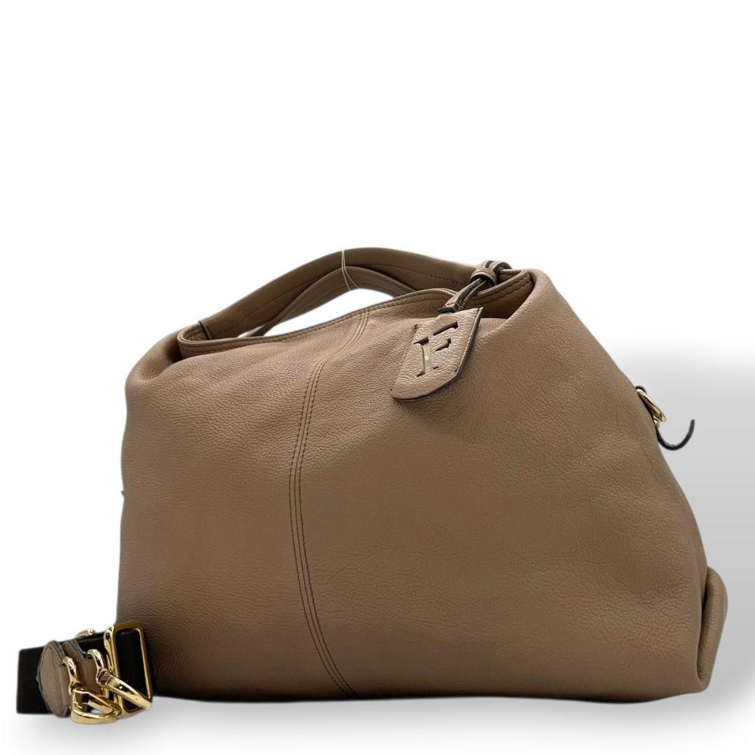 美品　フルラ　ショルダーバッグ　ベージュ　ホーボー　FURLA　2way　T7