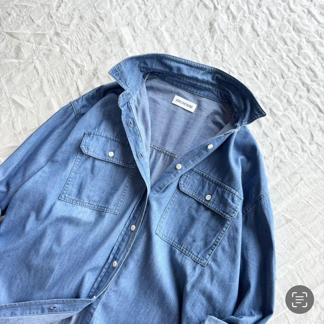 美品】 23区 23区デニム シャツ ブラウス デニムシャツ 長袖