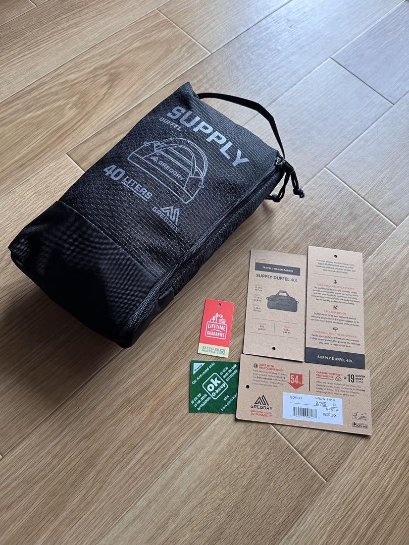 ■未使用グレゴリー ダッフルバッグ 黒 SUPPLY GREGORY 40L