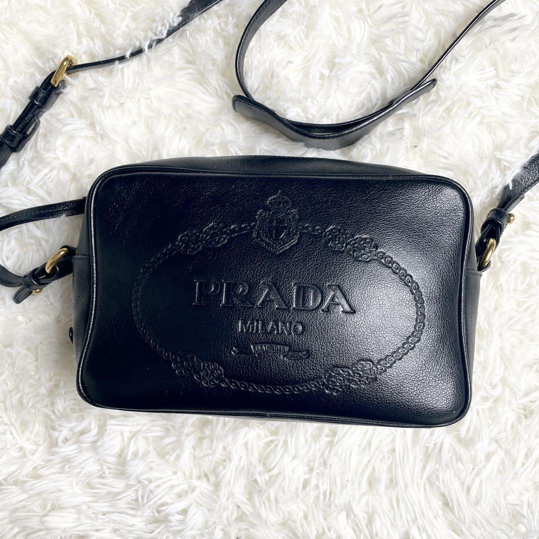 【極美品】PRADA プラダ カメラバッグ ショルダーバッグ 三角 ジャガード