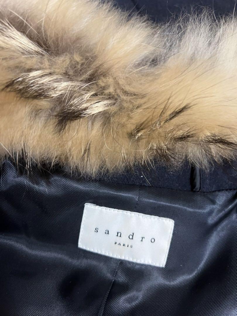 sandro PARIS 異素材ドッキング フーディコート 38サイズ