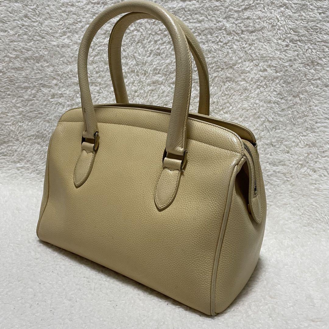 COACH オールドコーチ ハンドバッグ ベージュ オールレザー ミニボストン