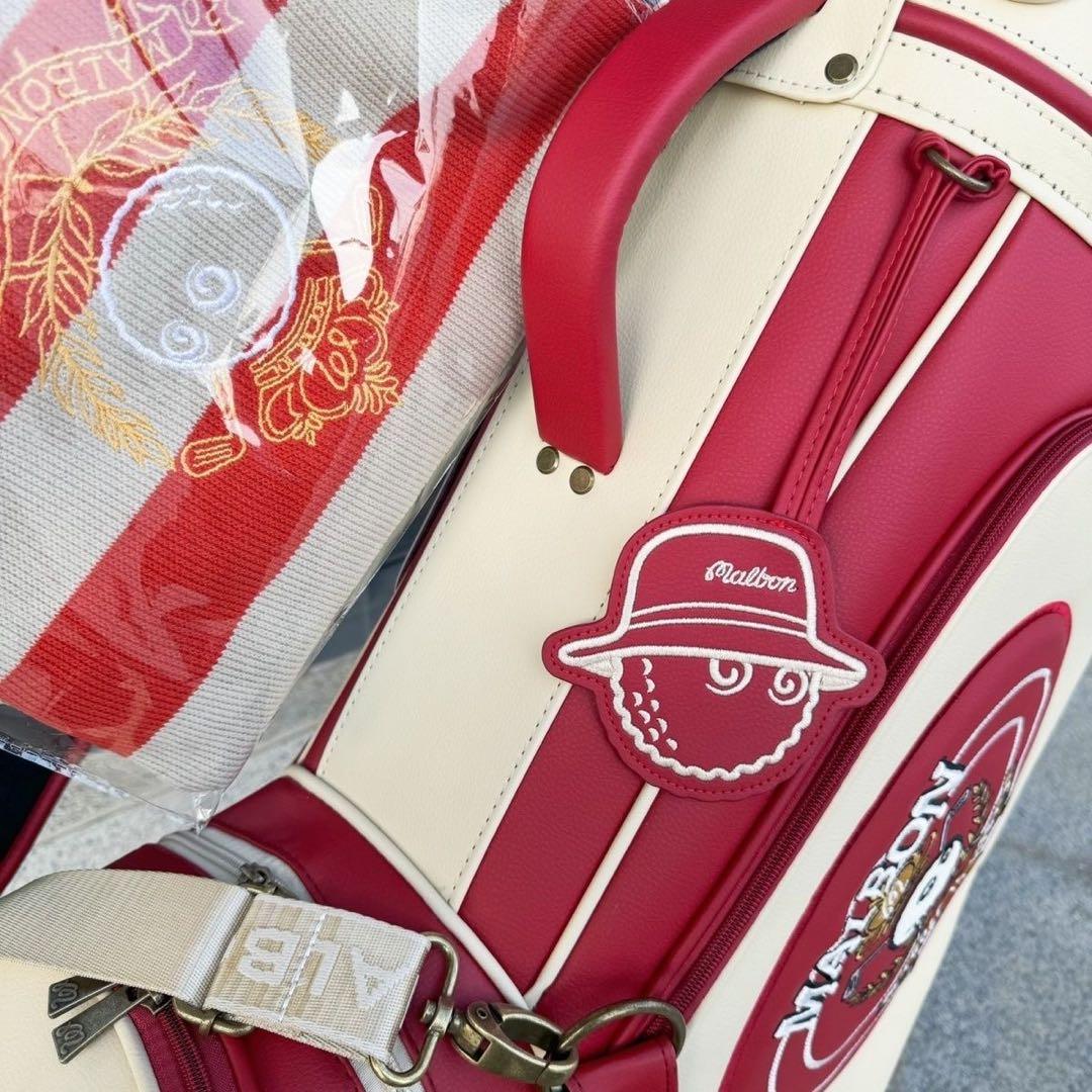 Malbon マルボンゴルフ キャディバッグ スタンドバッグ ゴルフバッグ 赤 Malbon マルボンゴルフ キャディバッグ スタンドバッグ ゴルフバッグ 赤