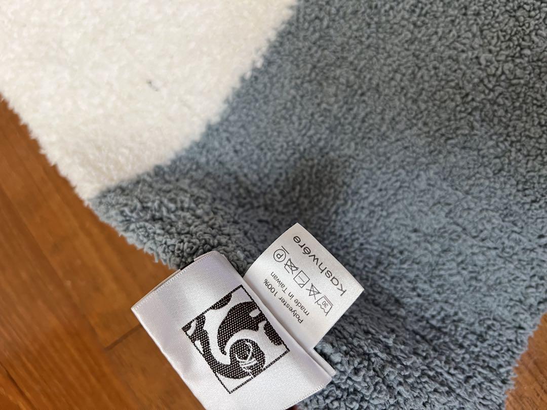 kashwere ブランケット　ストライプ　グリーン　ティファニーブルー　厚手