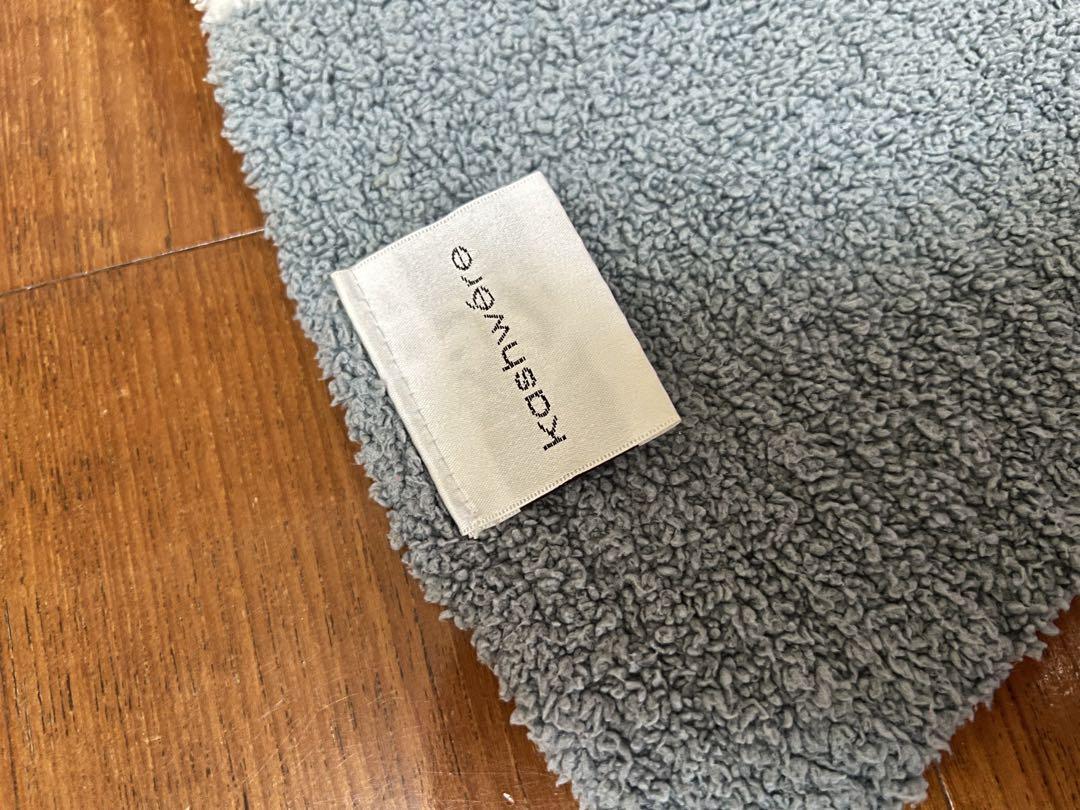 kashwere ブランケット　ストライプ　グリーン　ティファニーブルー　厚手