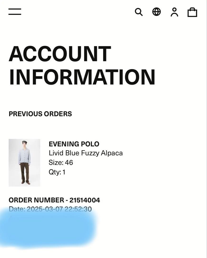 トップス OURLEGACY EVENING POLO Livid Blue 46