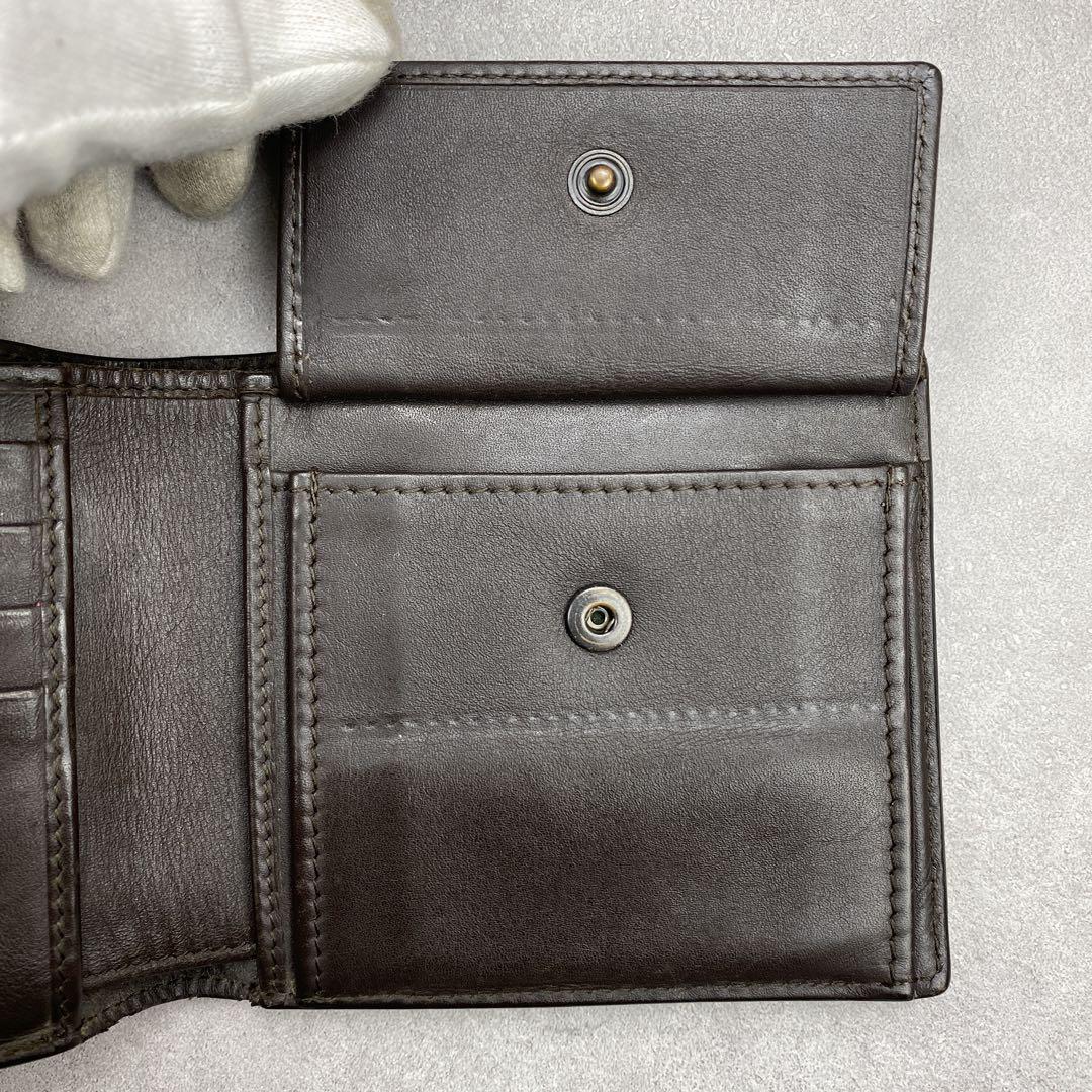 BOTTEGA VENETA ボッテガ 二つ折り財布 イントレチャート ブラウン