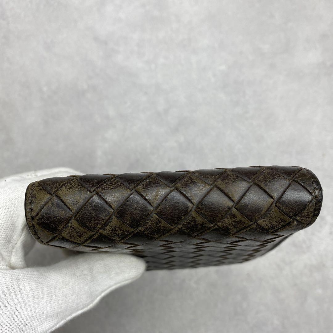 BOTTEGA VENETA ボッテガ 二つ折り財布 イントレチャート ブラウン