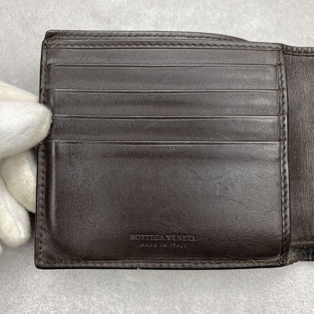BOTTEGA VENETA ボッテガ 二つ折り財布 イントレチャート ブラウン