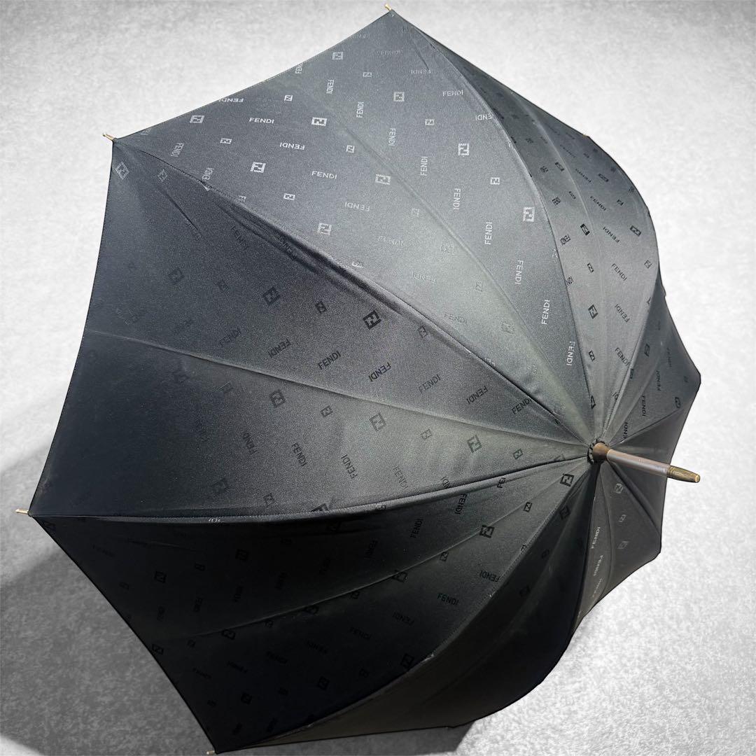FENDI 長傘 雨傘 ズッキーノ柄 総ロゴ FF ブラック 全長92cm