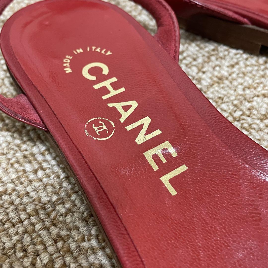 ヴィンテージシャネルCHANEL アンクルリボンサンダル35 タッセル
