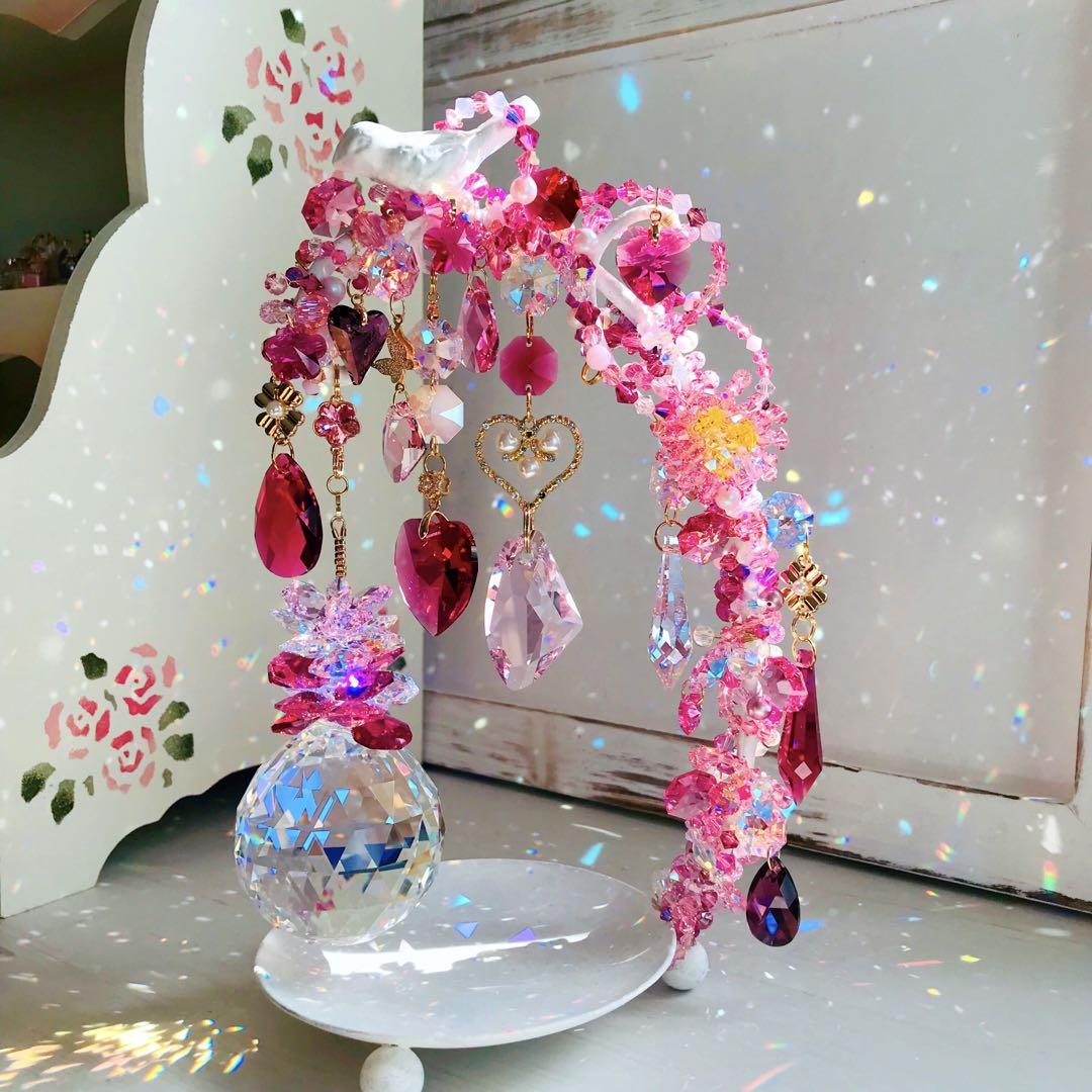 専門店では おばこ丸様専用ページ✩.* SWAROVSKI 50㎜ブルーABサンキャッチャー モビール