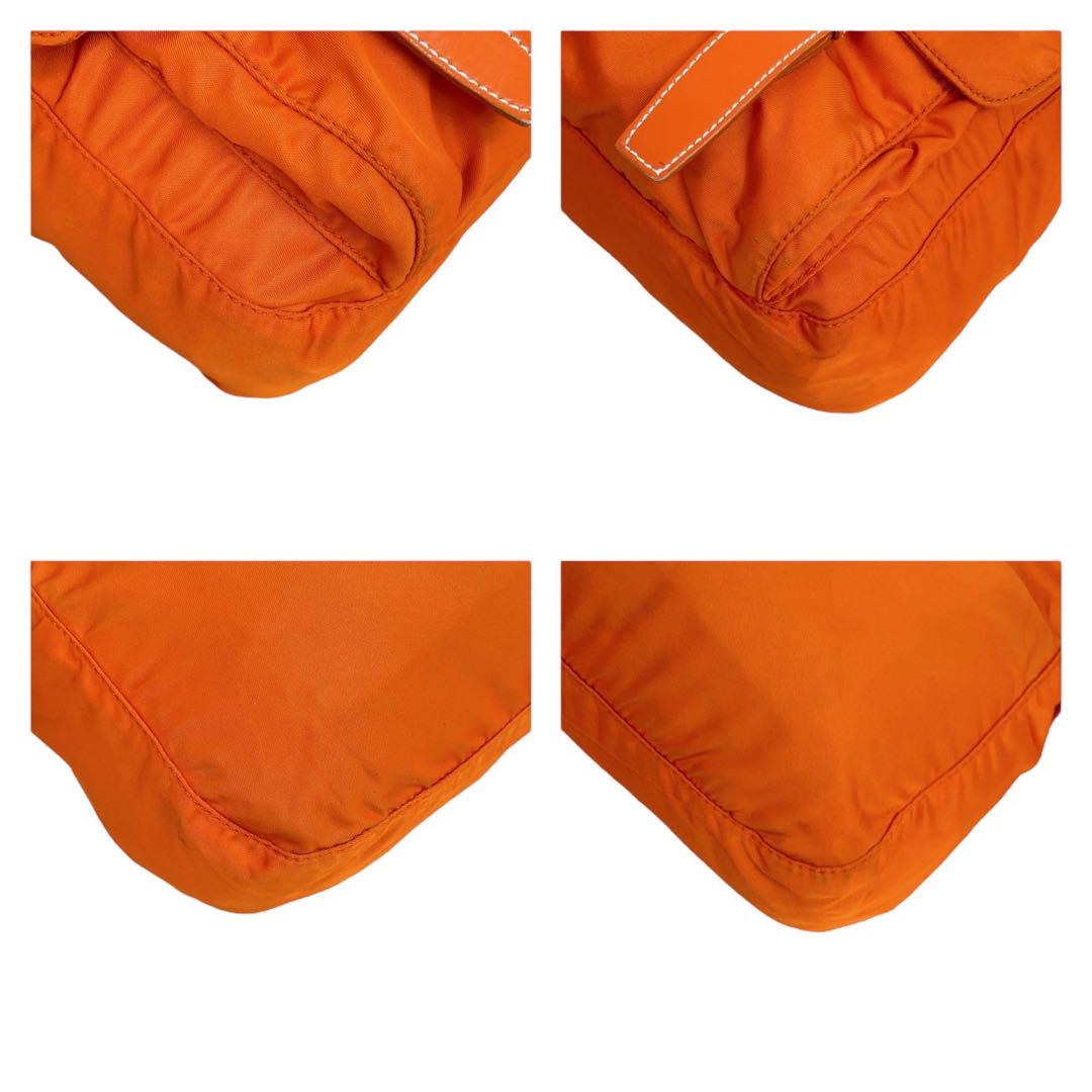 希少 極美品 プラダ 三角ロゴ ナイロン オレンジ ショルダー