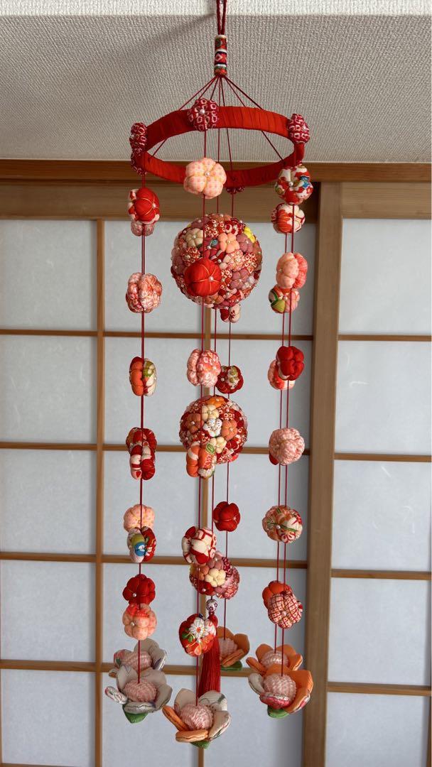 楽天 吊るし飾り 彩り9連 赤・桃色 くす玉お花︎ひな祭り 正月