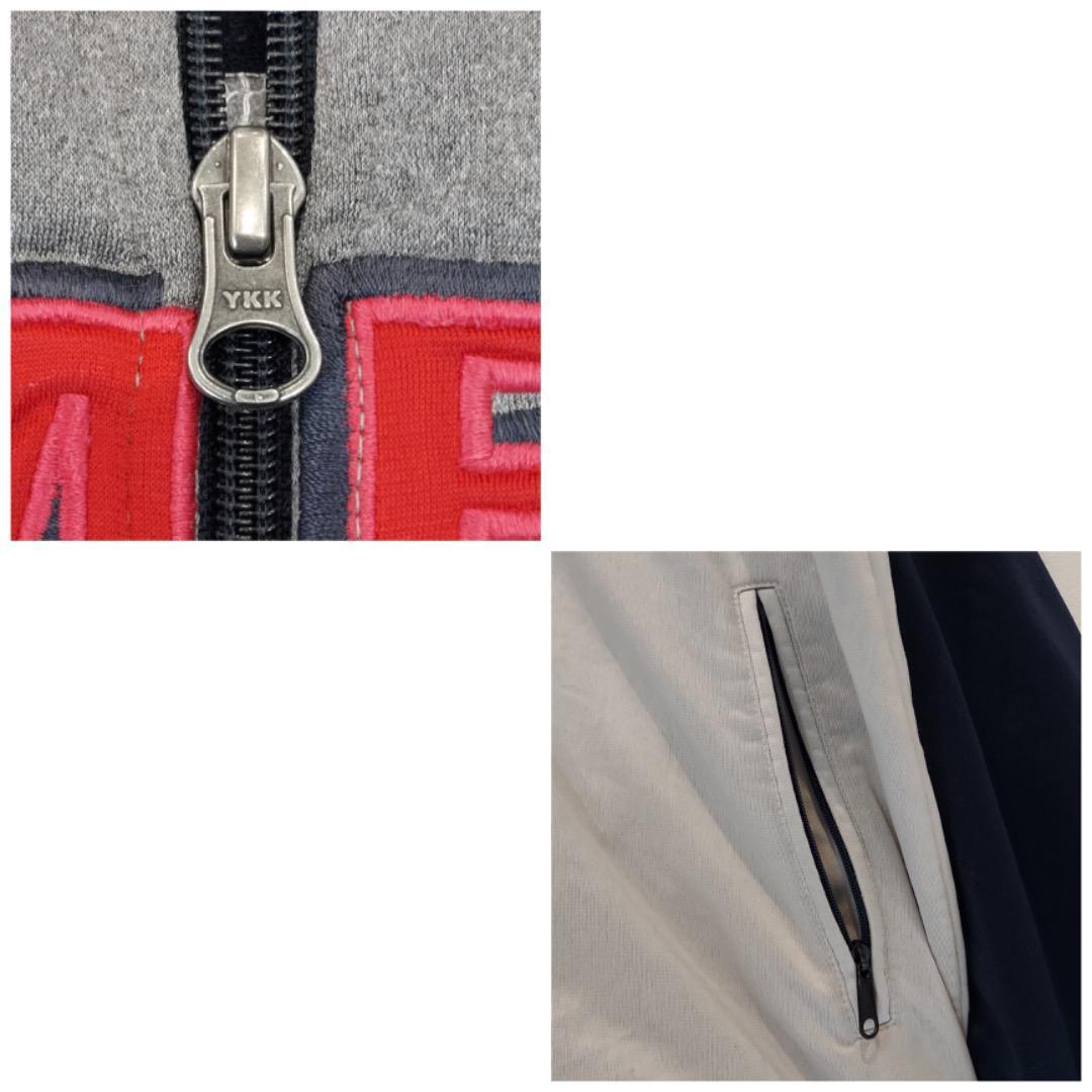 アンブロ トラックジャケット 古着 00s ビッグロゴ L 白 紺 13103
