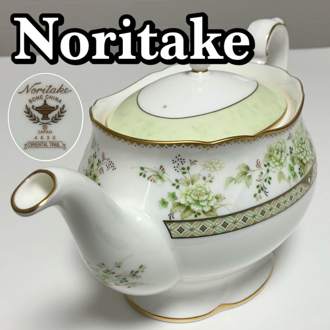 本店は 【美品】ノリタケ ティーポット ホワイトグリーン オリエンタル