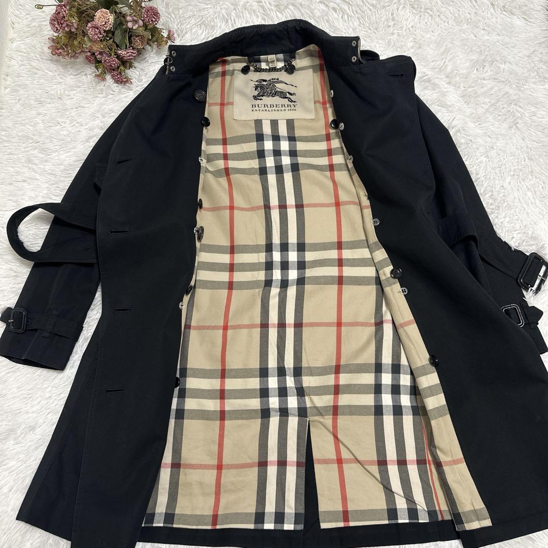 英国製 BURBERRY バーバリー ウィメンズ トレンチコート ブラック 画像6