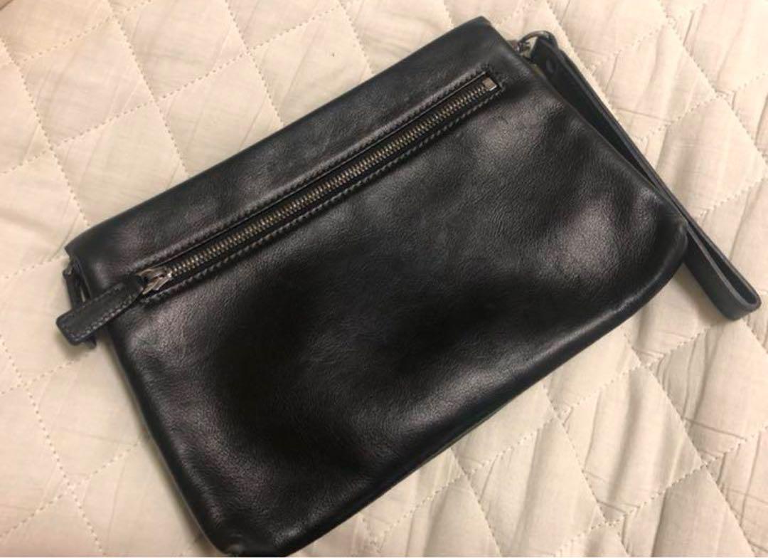 ランバン(LANVIN )ブラックレザークラッチバッグ