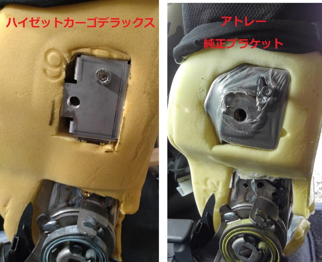 ハイゼットカーゴ 700/300系 DX/クルーズ用 アームレスト流用ブラケット