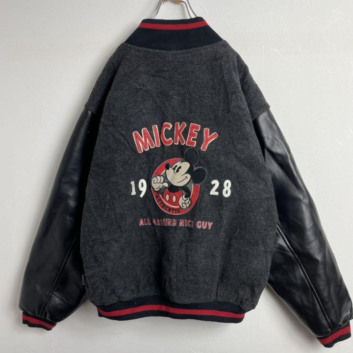 90s フェイクレザー スタジャン 黒 G0CR8-m88878635446 ディズニー バック刺繍 ミッキー 即納定番