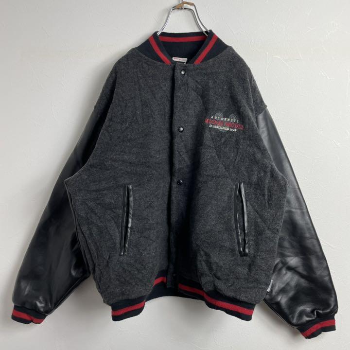 90s フェイクレザー スタジャン 黒 G0CR8-m88878635446 ディズニー バック刺繍 ミッキー 即納定番