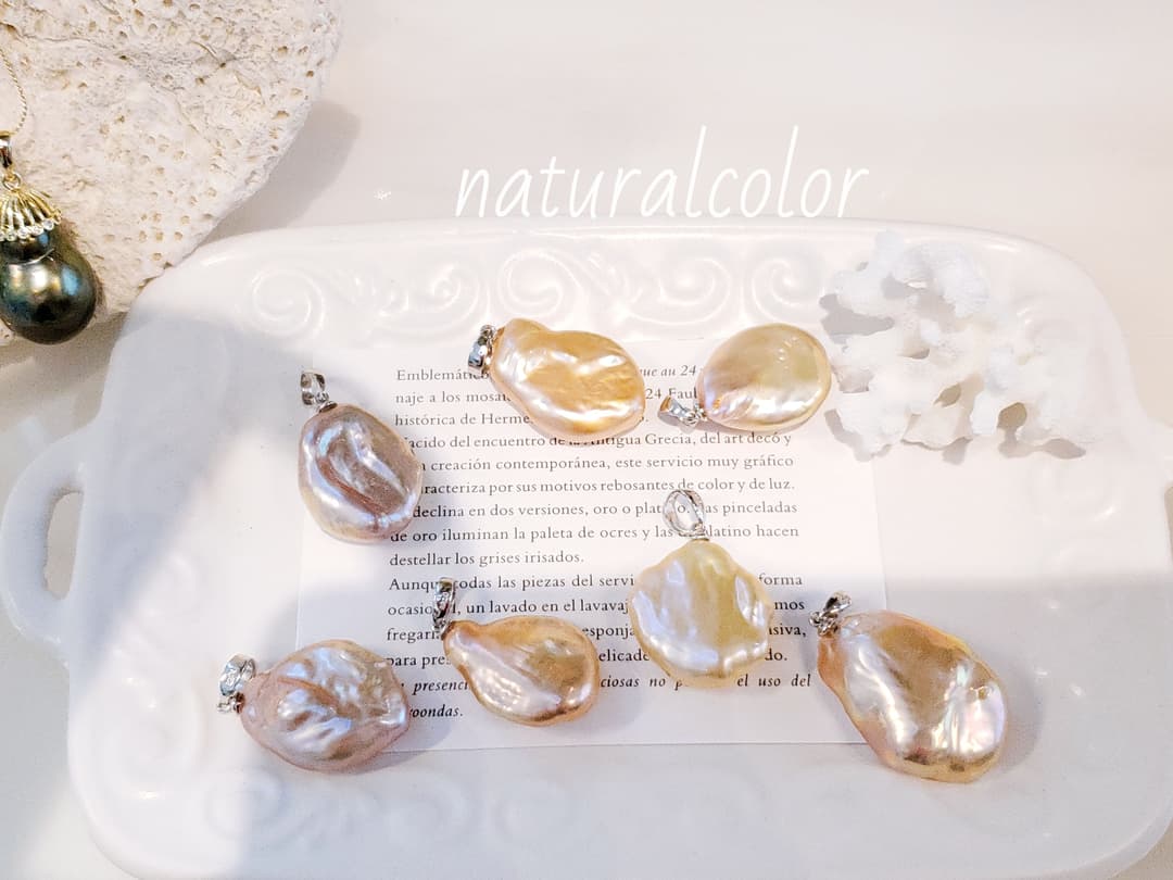 貴重 真珠 淡水まれにできる鏡面ピンクオパール