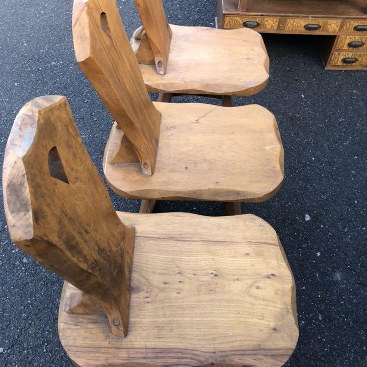 ございます✭ 木製椅子 古民家 とても厚くて重い QSODK-m88879012201 3個 古道具 ╡りさせてい