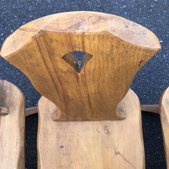 ございます✭ 木製椅子 古民家 とても厚くて重い QSODK-m88879012201 3個 古道具 ╡りさせてい
