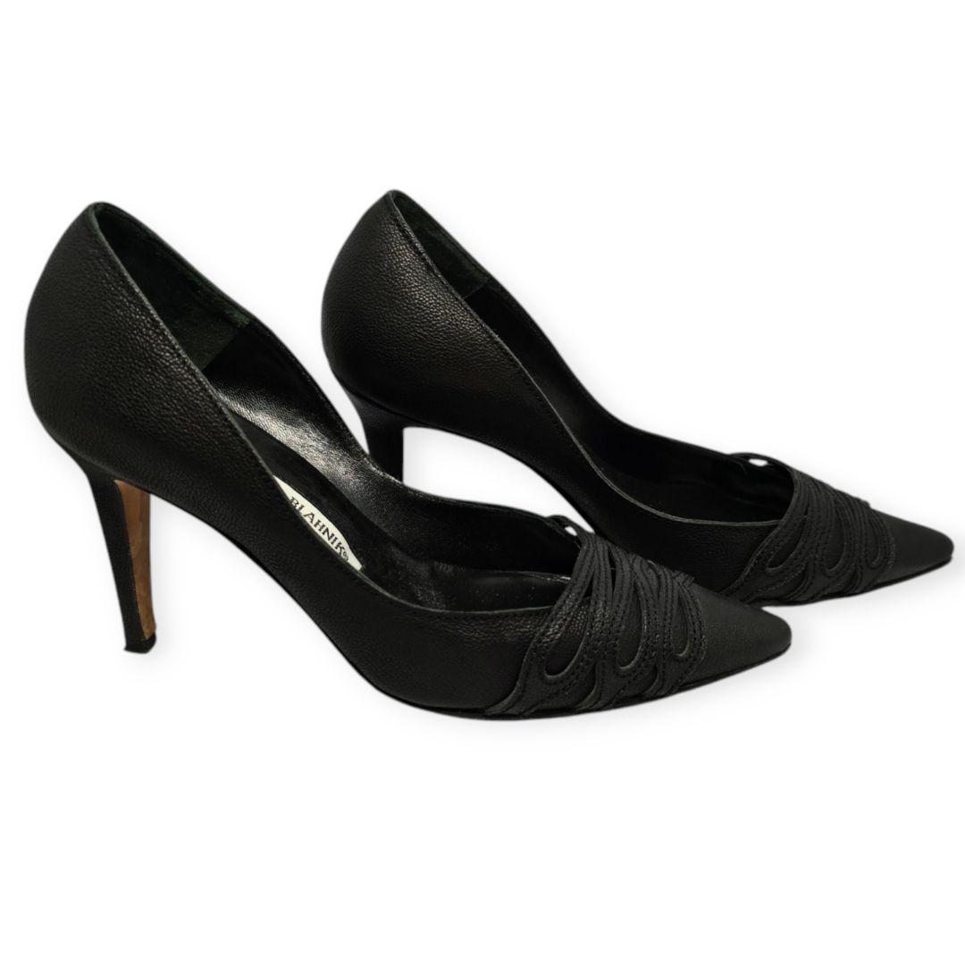 美品✨MANOLO BLAHNIK マノロブラニク 本革 パンプス 黒 23cm