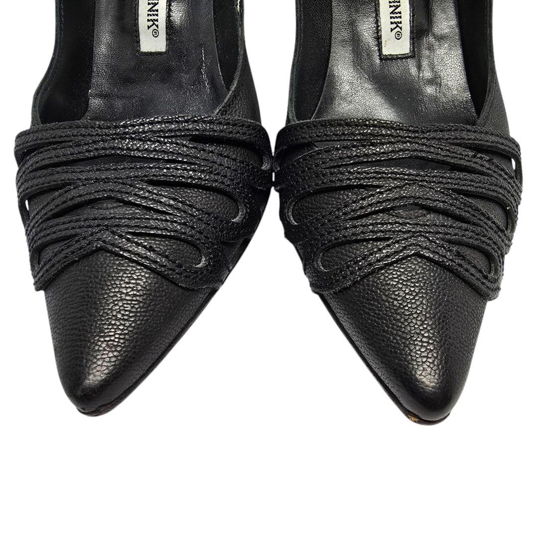 美品✨MANOLO BLAHNIK マノロブラニク 本革 パンプス 黒 23cm