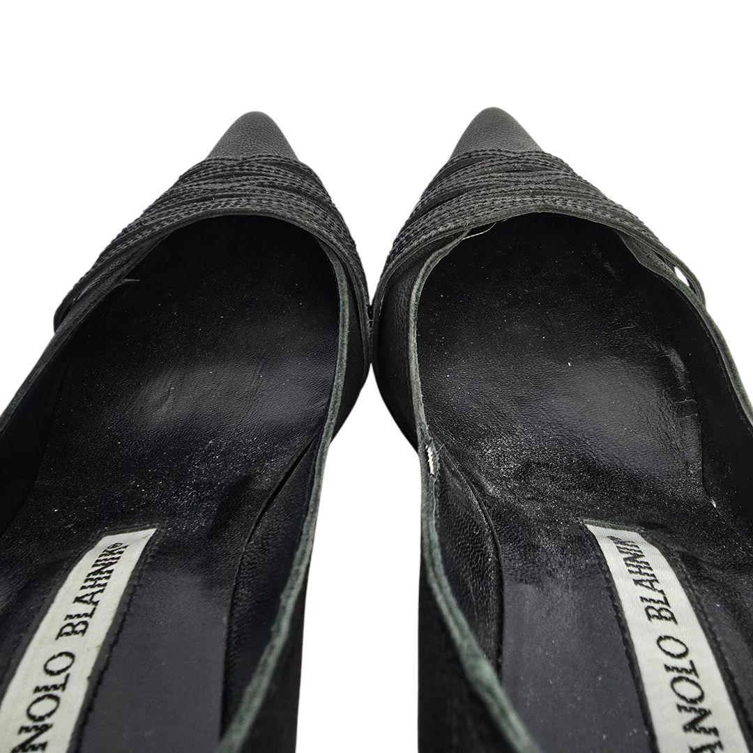 美品✨MANOLO BLAHNIK マノロブラニク 本革 パンプス 黒 23cm