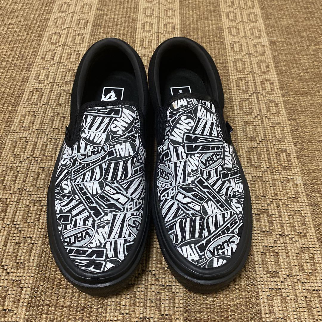 VANS スリッポンライト BLACK/LOGO - メルカリ