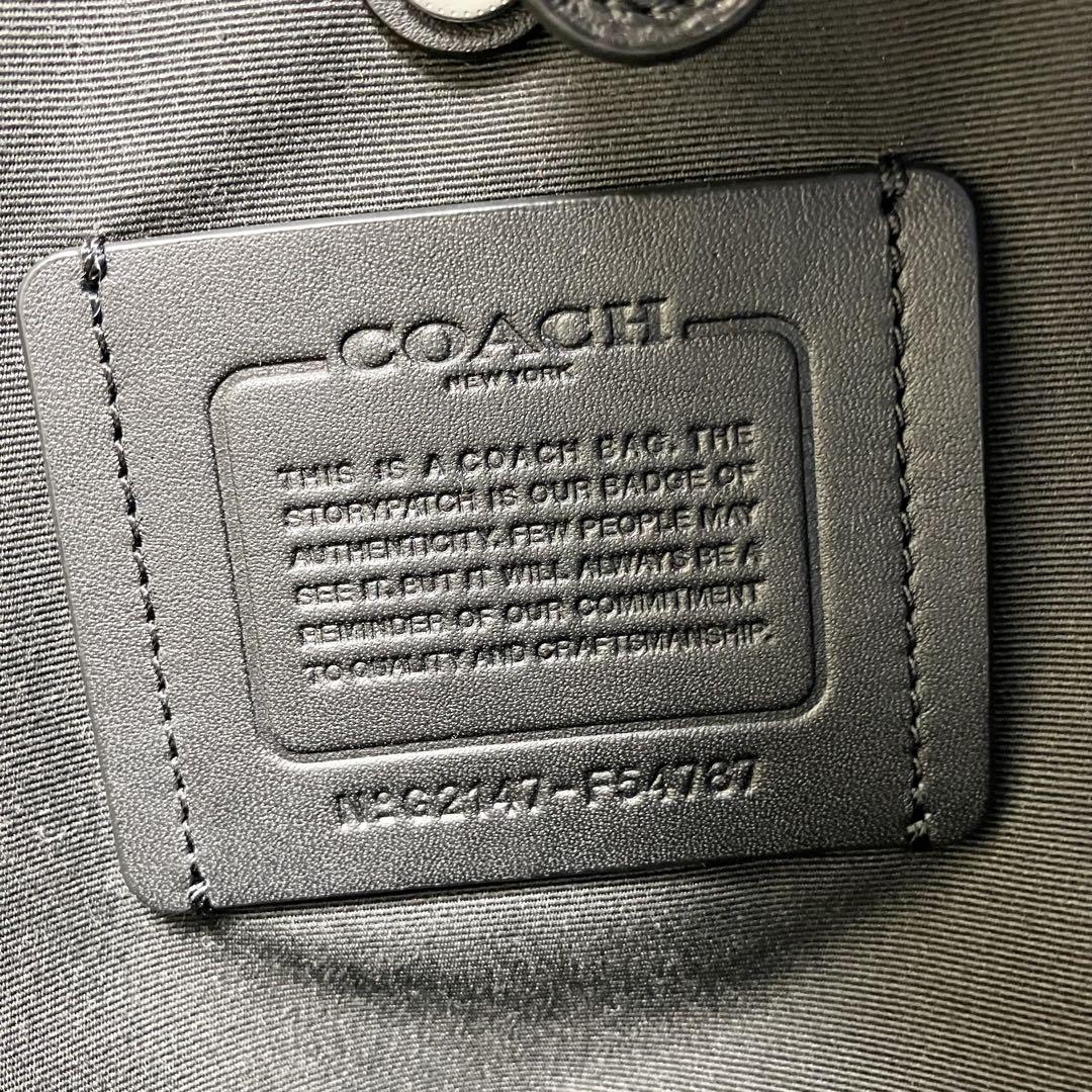 【美品】COACH ボディバッグ シグネチャー チャコール クロスボディ
