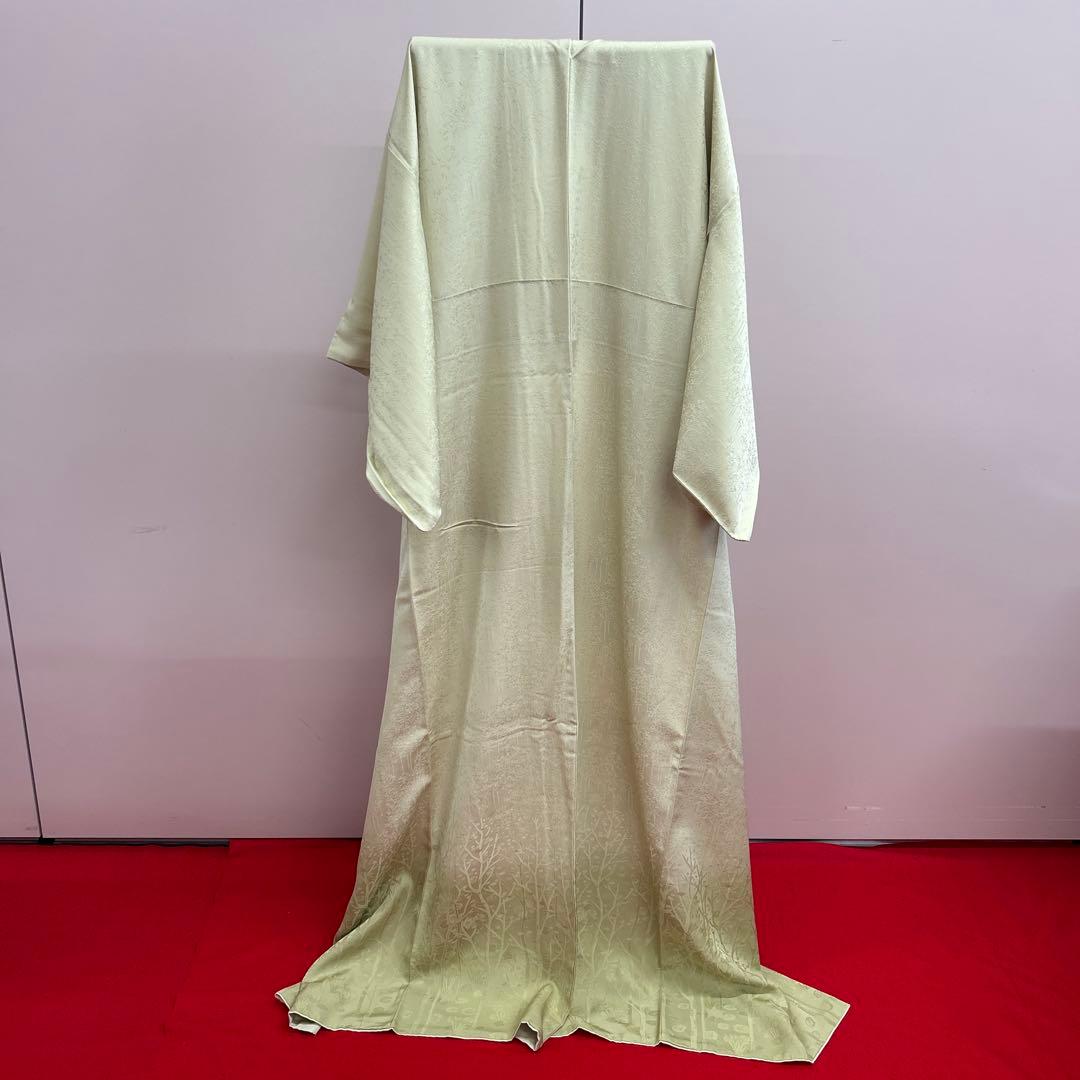 色無地 ぼかし 黄緑 グリーン 袷 裄71cm 色無地 ぼかし 黄緑 グリーン 袷 裄71cm