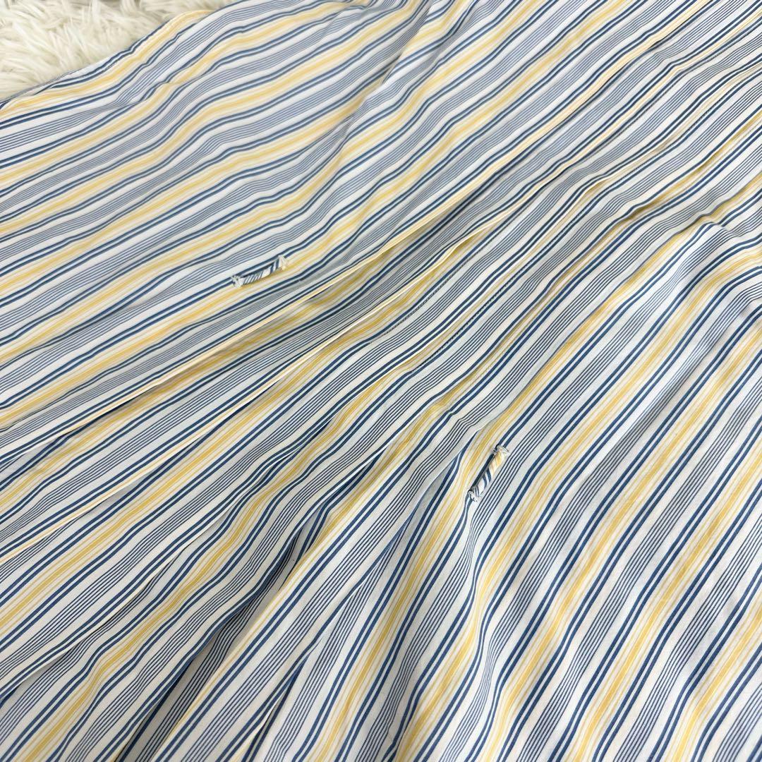 45rpm ストライプ バンドカラーシャツワンピース フレア サイズ2