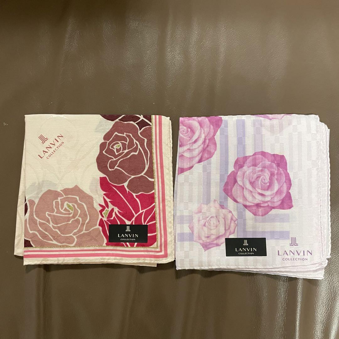 ランバンハンカチ2枚セット新品未使用 LANVIN ハンカチ2枚セット 新品未使用品