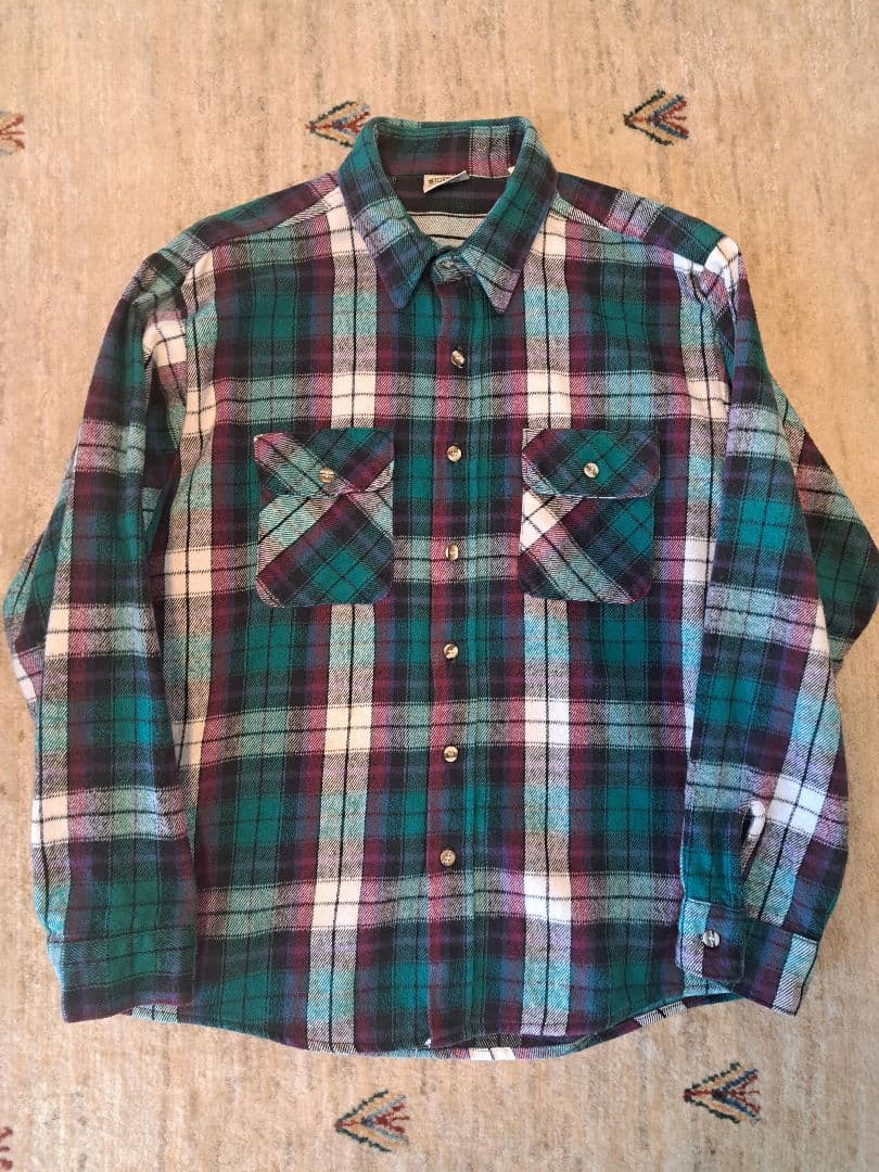 ファイブブラザー　フランネル チェック柄 長袖シャツ　XL