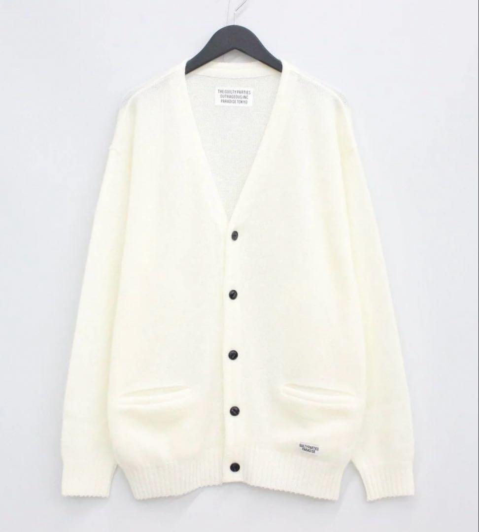 MOHAIR CARDIGAN WHITE 22FW-WMK-KN06XL LL WACKOMARIA